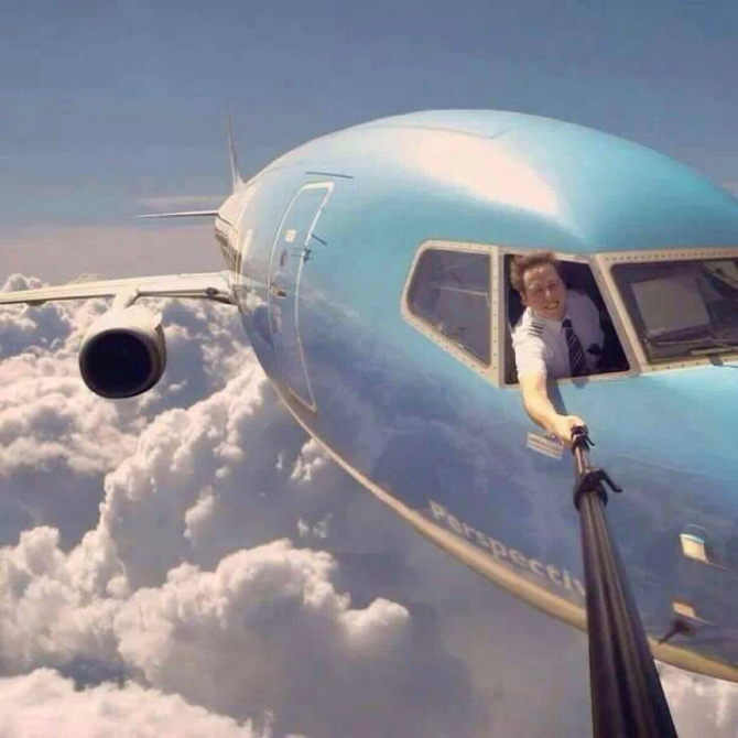 En uç hava selfie